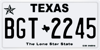 TX license plate BGT2245