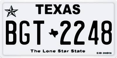 TX license plate BGT2248