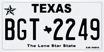 TX license plate BGT2249