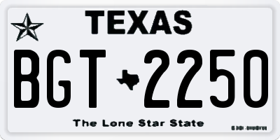 TX license plate BGT2250