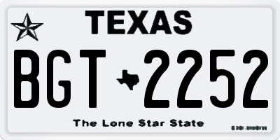 TX license plate BGT2252