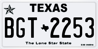 TX license plate BGT2253