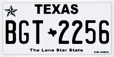 TX license plate BGT2256