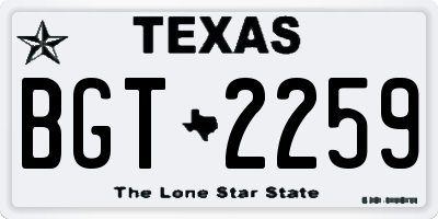 TX license plate BGT2259