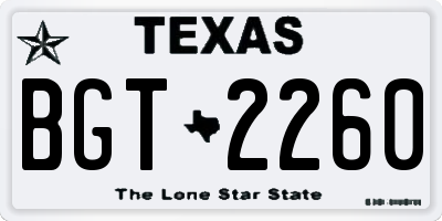 TX license plate BGT2260