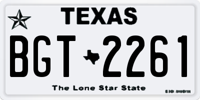 TX license plate BGT2261