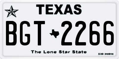 TX license plate BGT2266