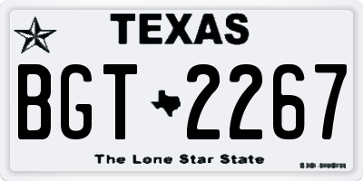 TX license plate BGT2267