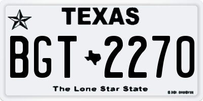 TX license plate BGT2270