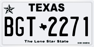 TX license plate BGT2271