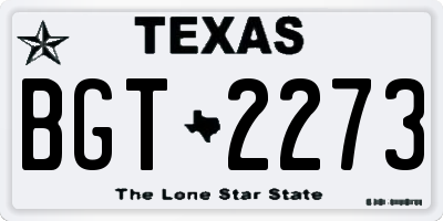 TX license plate BGT2273