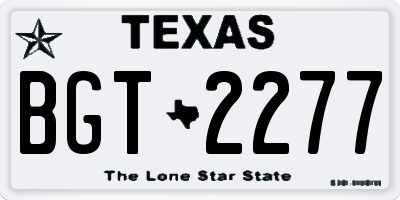 TX license plate BGT2277