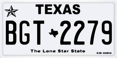 TX license plate BGT2279