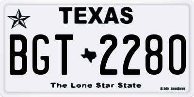 TX license plate BGT2280
