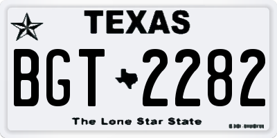 TX license plate BGT2282