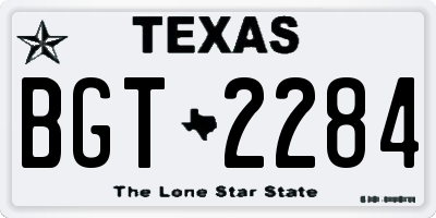 TX license plate BGT2284