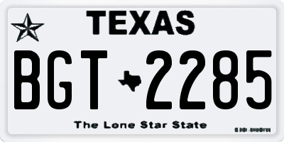 TX license plate BGT2285