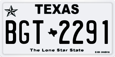 TX license plate BGT2291
