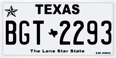 TX license plate BGT2293