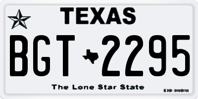 TX license plate BGT2295