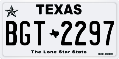 TX license plate BGT2297