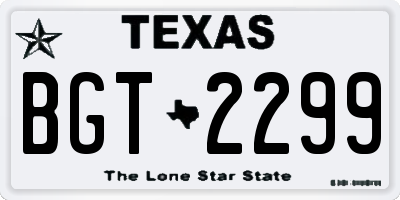 TX license plate BGT2299