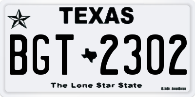 TX license plate BGT2302