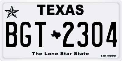 TX license plate BGT2304