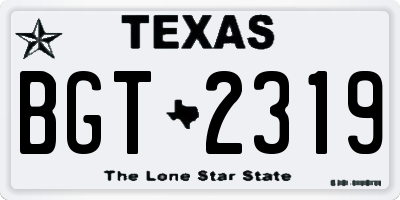 TX license plate BGT2319