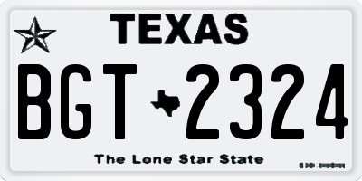TX license plate BGT2324