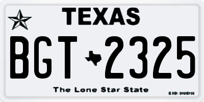 TX license plate BGT2325