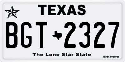 TX license plate BGT2327