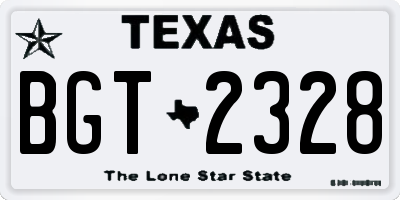 TX license plate BGT2328