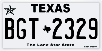 TX license plate BGT2329