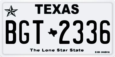 TX license plate BGT2336