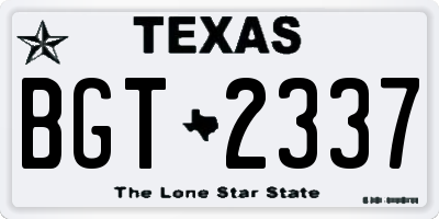 TX license plate BGT2337