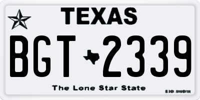 TX license plate BGT2339