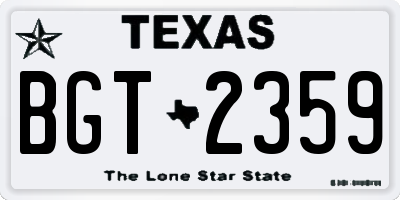 TX license plate BGT2359