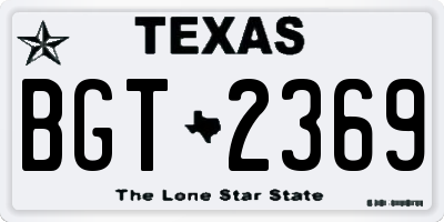 TX license plate BGT2369