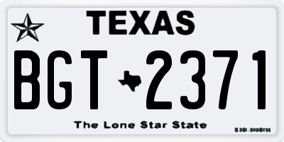 TX license plate BGT2371