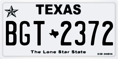 TX license plate BGT2372