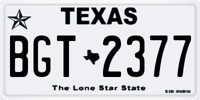 TX license plate BGT2377