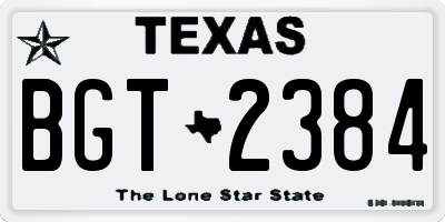 TX license plate BGT2384