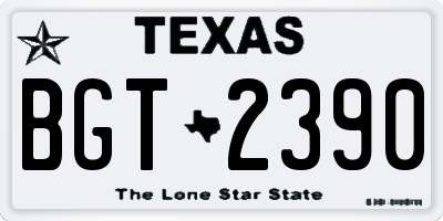 TX license plate BGT2390