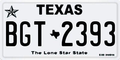 TX license plate BGT2393