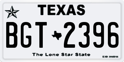 TX license plate BGT2396