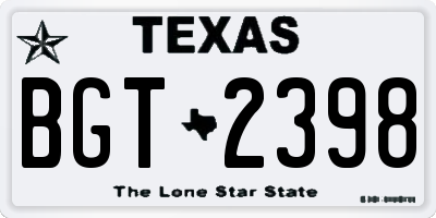 TX license plate BGT2398
