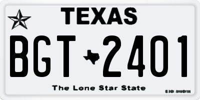 TX license plate BGT2401