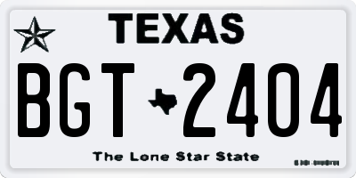 TX license plate BGT2404