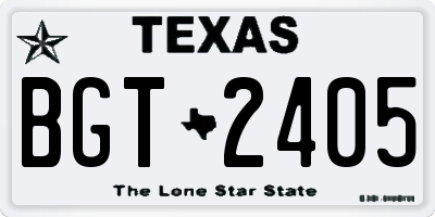 TX license plate BGT2405